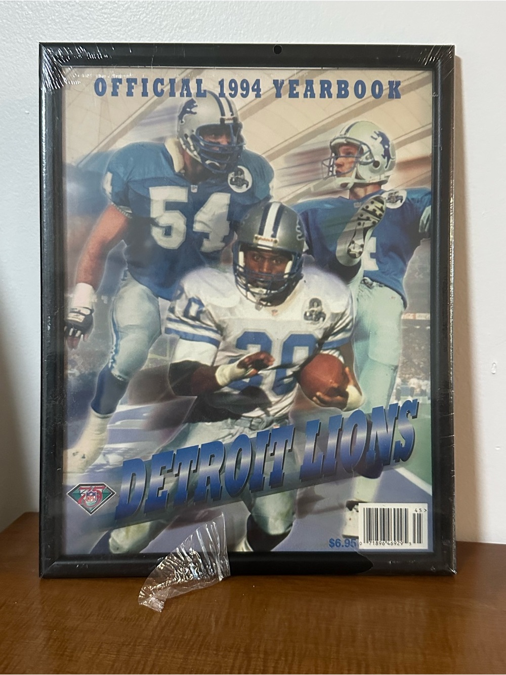 Vintage 1994 Detroit Lions Yearbook Framed & Sealed Barry Sanders